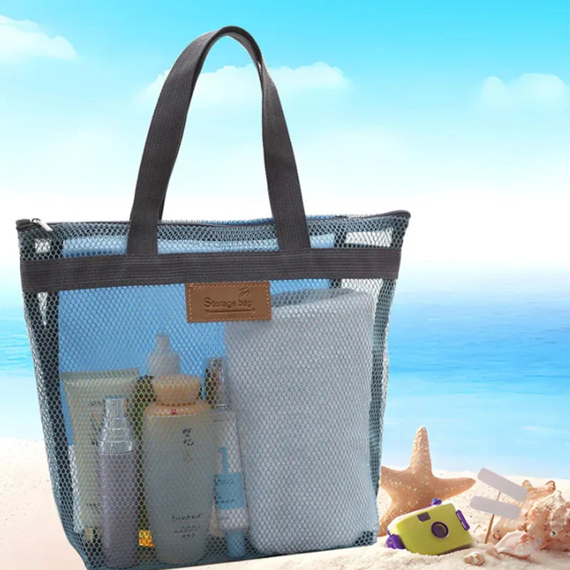 Mesh Toiletry Travel Bag Portable Handheld Makeup Organizer Cosmetics