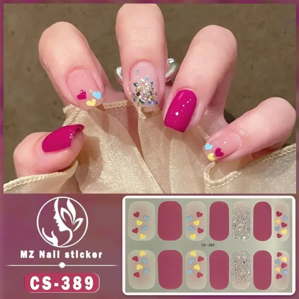 Baking Free Fashionable Nail Art Stickers Collection Manicure DIY Nail Polish Strips Wraps for Party Decor Zpaxo CS-389