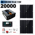 SOECOPO 20000W Off Grid Solar System Kit 2*300W Panel 12V 24V To 220V/110V Inverter Socket 100A Controller for Residence Camping Zpaxo 110V Solar kit