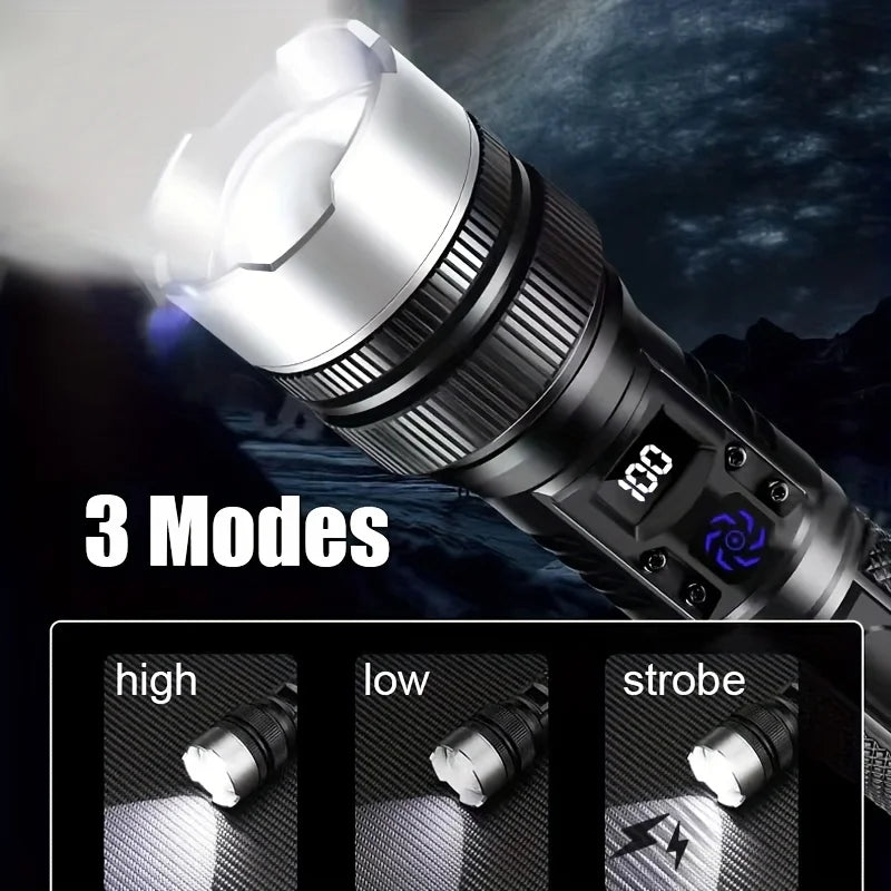 POCKETMAN 3800 Lumen Zoomable USB Rechargeable LED Flashlight