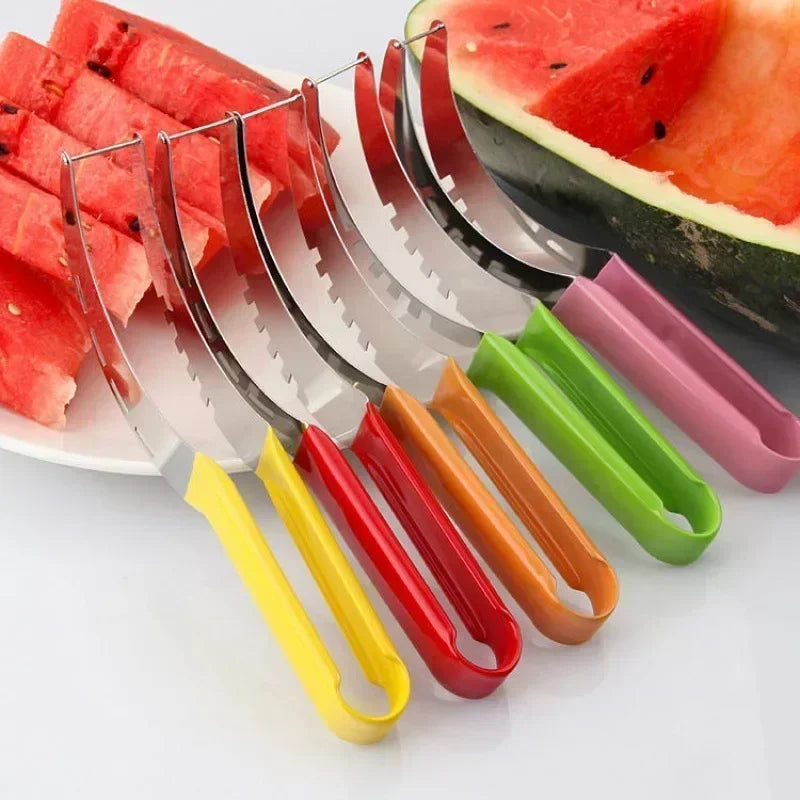 New Watermelon Cutting Stainless Steel Watermelon Fork, Fruit Spoon, Cutting Slice, Digging Ball, Watermelon Utensil Artifact Zpaxo