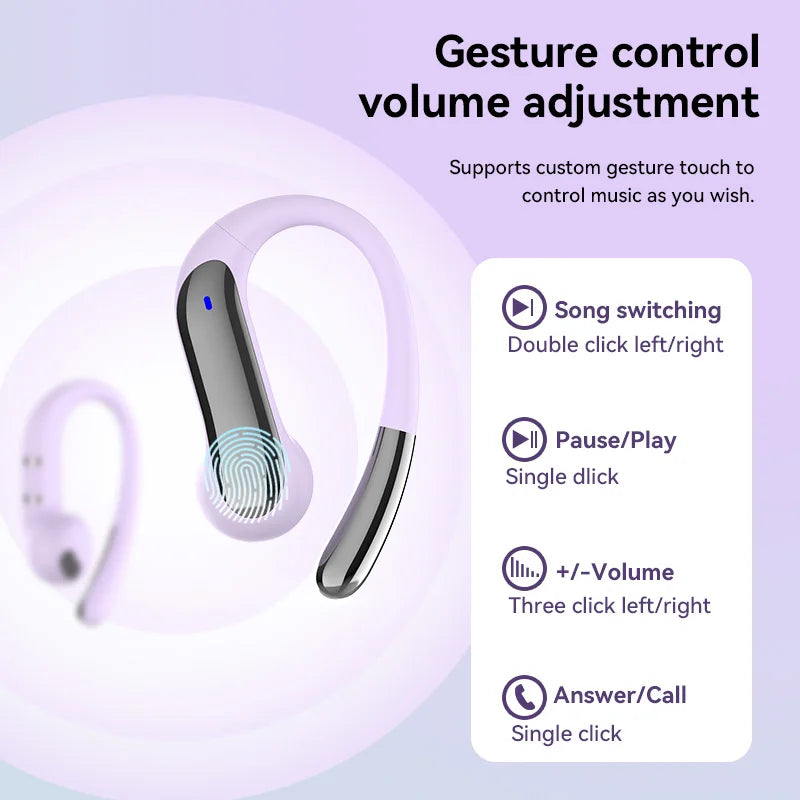 Open Bluetooth Earphones Ear Earbuds 12 Hour Playback Support