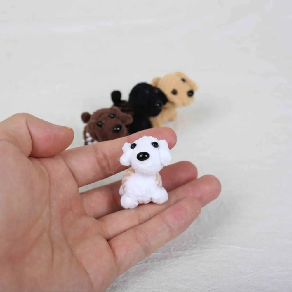 Jewelry Handmade Crochet Keychain Animal Mini Dachshund Dog Knitted Zpaxo