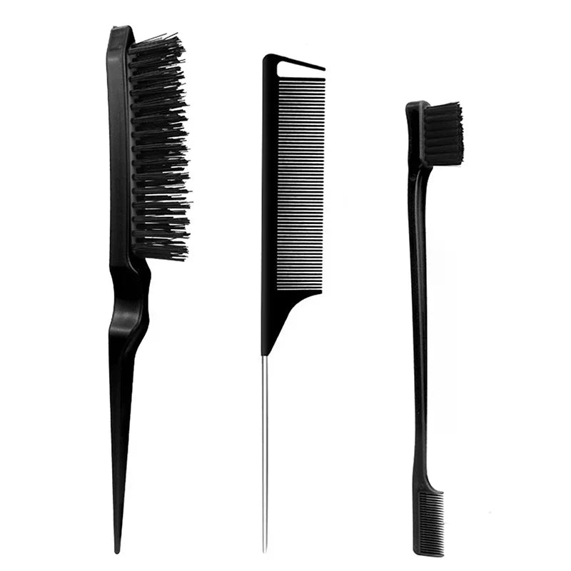 Hair Styling Comb Brush Teasing Edge Rat Tail Curly Straight Wet Dry Zpaxo