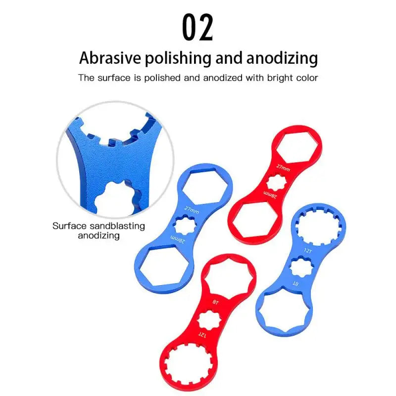 MTB Bike Fork Shoulder Wrench Bicycle Front Fork Repair Tools For Suntour XCR XCT XCM RST 8/12T 27/28mm Front Fork Removal Tool Zpaxo