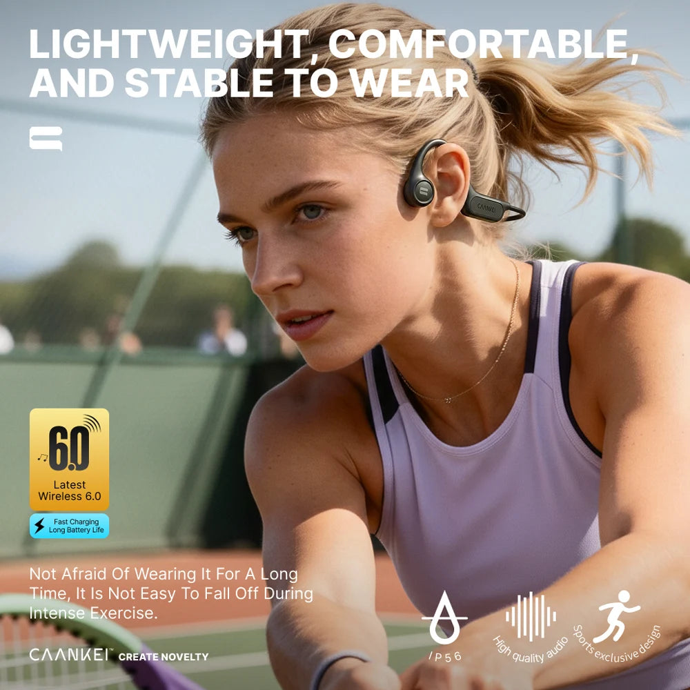 Bone Conduction Sports Earphones IPX6 Waterproof Bluetooth 5 4 Zpaxo