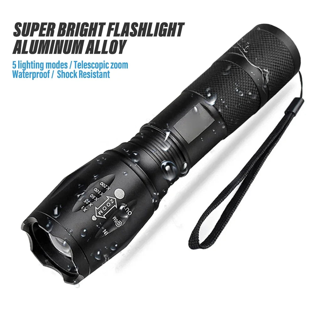 ESMARTER Mini LED Flashlight 1000 Lumen – 5 Modes, Zoomable