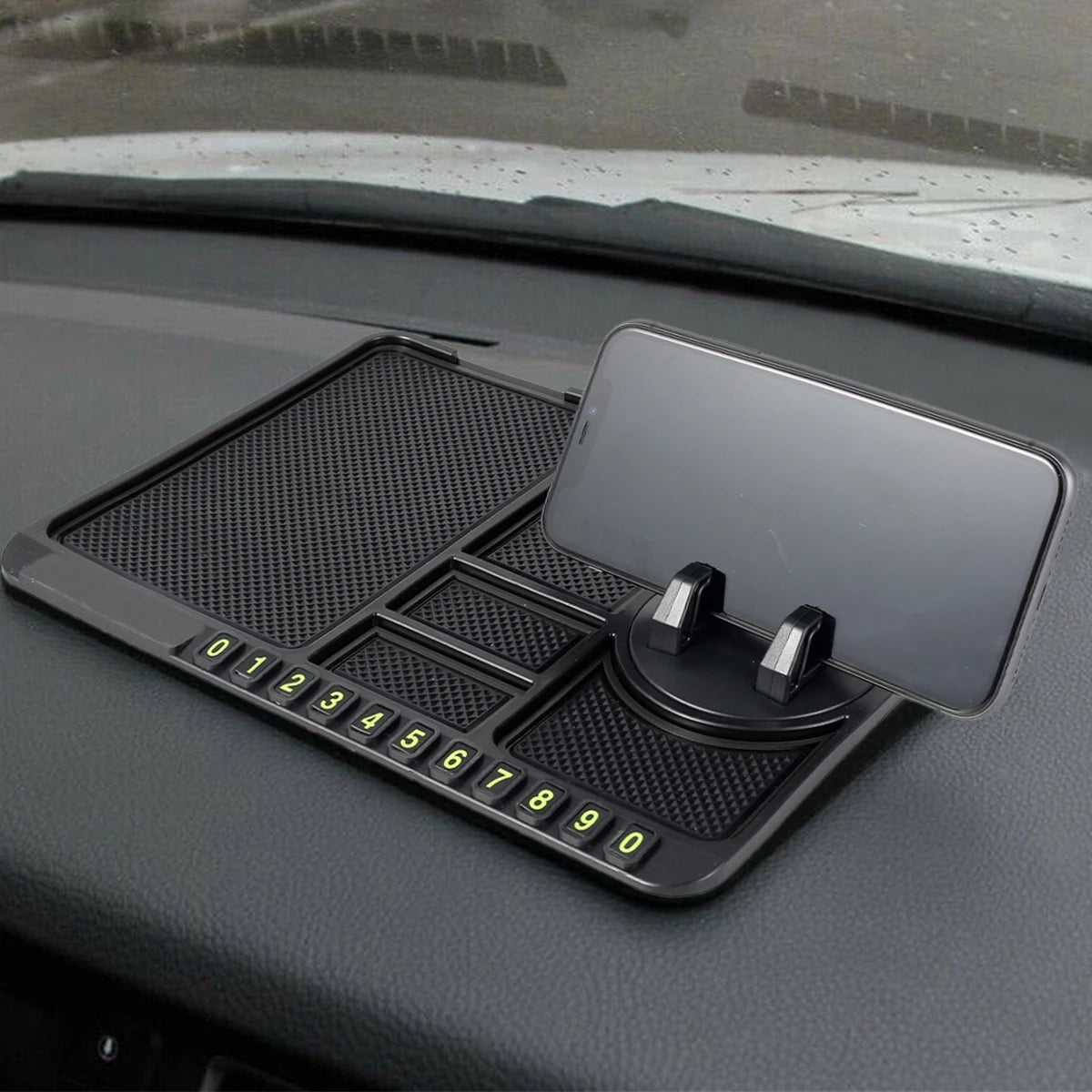 2/1PC Universal Car Dashboard Storage Box Silicone Anti-slip Center Consoles Organizer Tray Car Interior Accessories with Number Zpaxo
