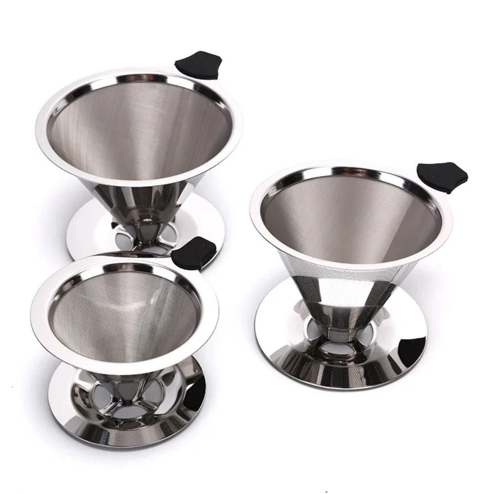 1PC Stainless Steel Reusable Coffee Filter Holder Pour Over Mesh Tea Dripper Cup Zpaxo