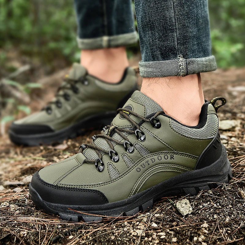 Large Hiking Shoes Men's Autumn Winter Outdoor Sports Leather Low Zpaxo