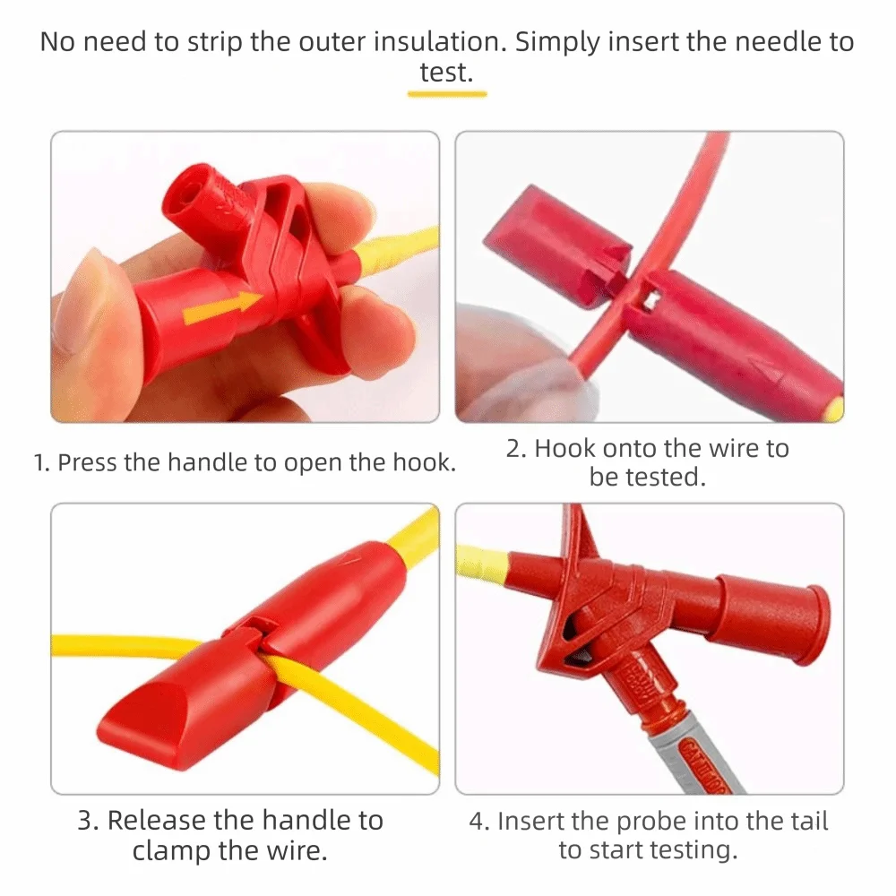 Non-piercing Test Hook Clip Wire Piercing Probe Standard Banana Plug Zpaxo