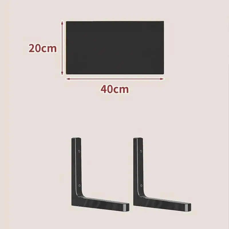 Wall Shelves Floating Wood Water Resistant-space Saving Storage Zpaxo Black 20X40CM
