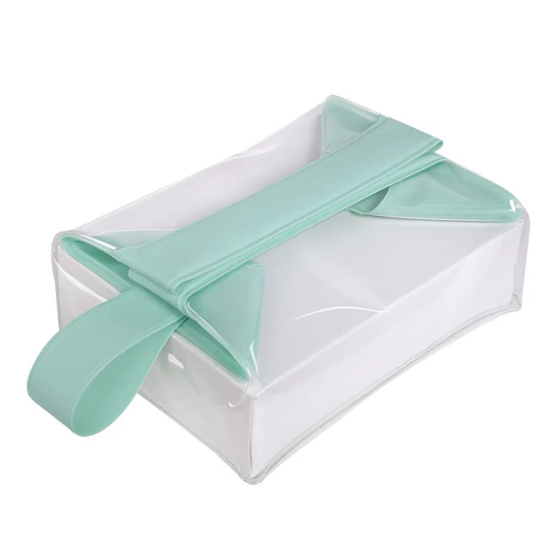 Hot Travel Portable Bag with Magnetic Closure, Transparent Magnetic Suction Storage, Durable and Leak Proof Makeup Bag Zpaxo Green