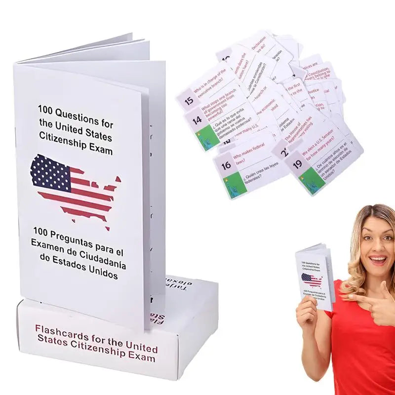 US Citizen Test Flash Cards 2025 Citizenship Exam 2025 Guide Card Bilingual Flashcard Set With 100 Questions And Answers English Zpaxo United States