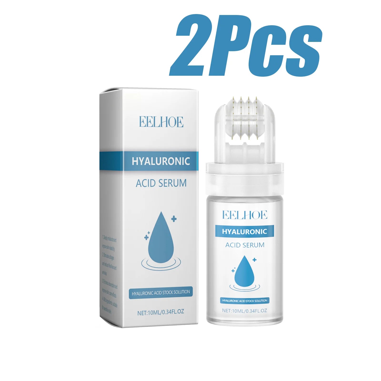 Hyaluronic Acid Serum Micro Roller 0.25mm Micro Needle Essence Hydrating Brightening Smooth Pore Refining Beauty Facial Skin Car Zpaxo 2Pcs