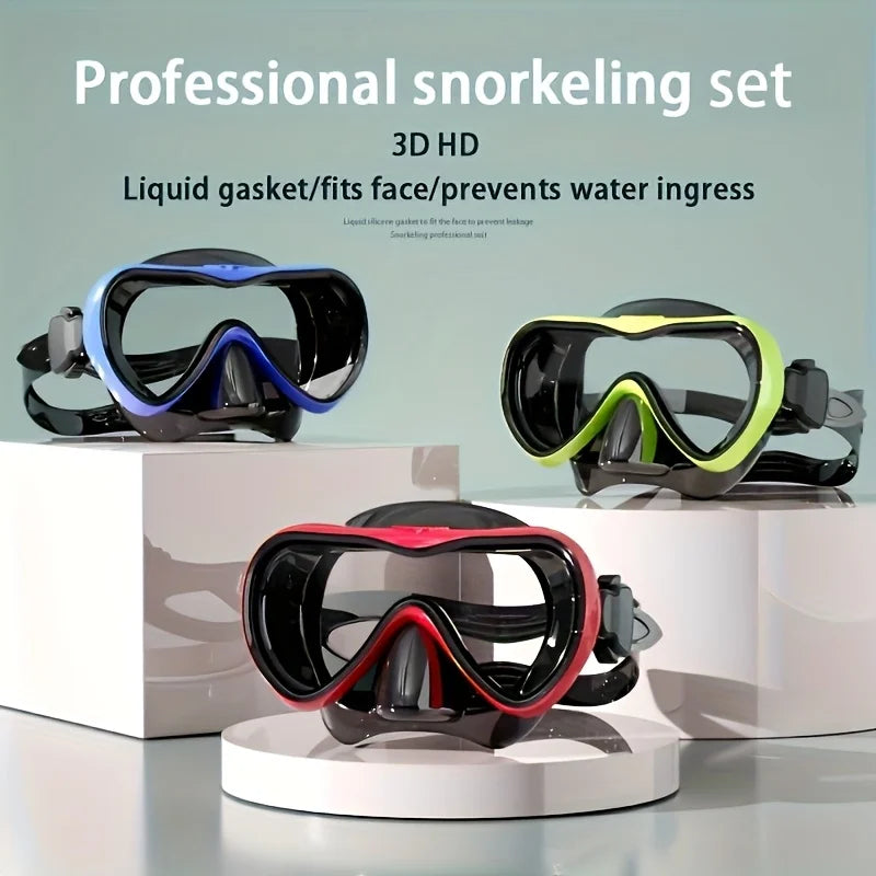 Adult Snorkel Mask, HD Tempered Glass Lens, Liquid Silicone Skirt,Large Frame Waterproof for Beach Swimming Snorkeling Equipment Zpaxo
