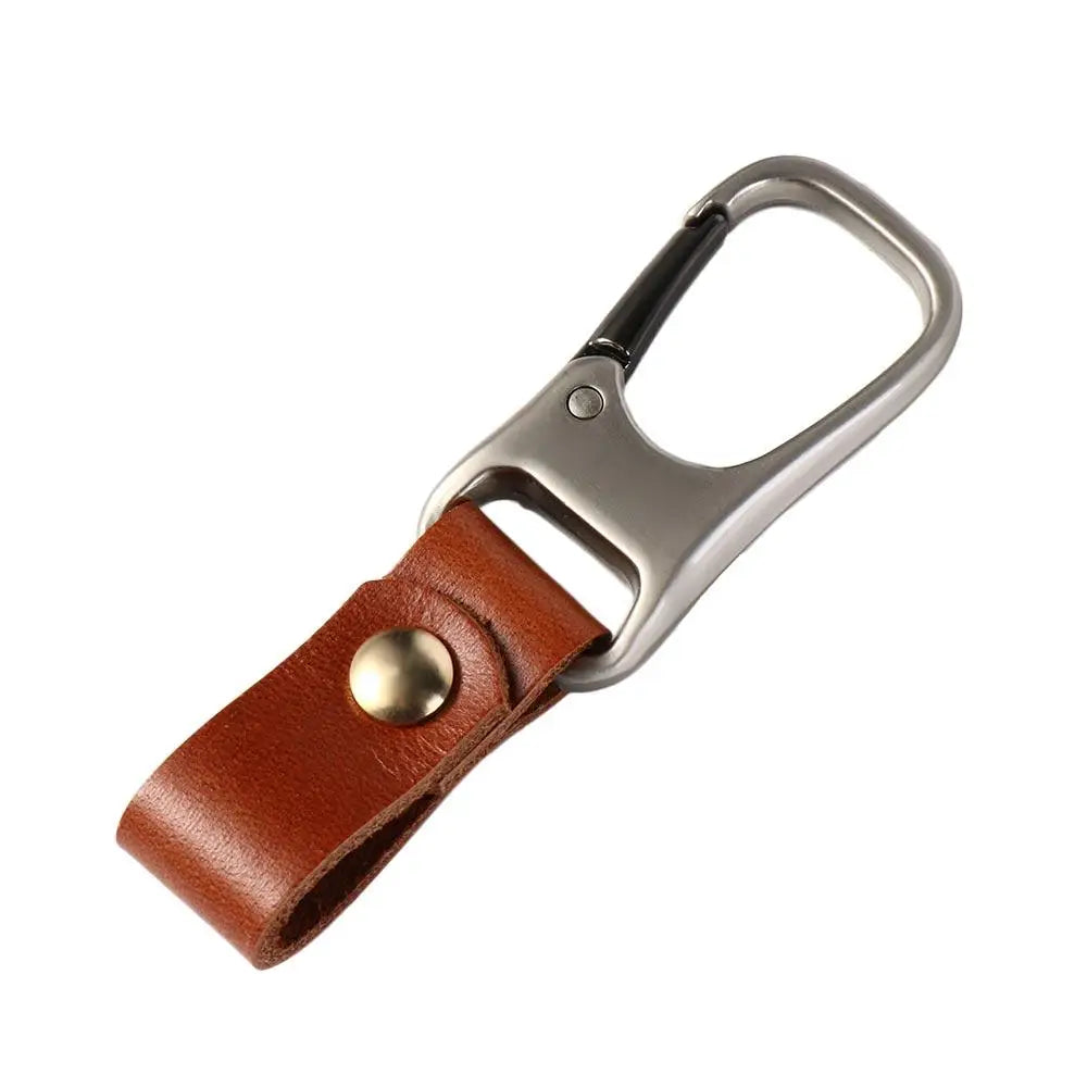 Car Accessories Key Ring Bag Charms Genuine Leather Waist Buckle Car Key Holder Car Keychain Keys Organizer Leather Keychain Zpaxo Brown-Width 1.5cm