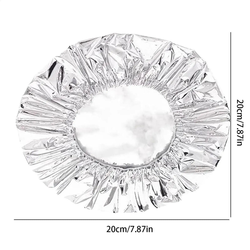 Aluminum Foil Food Covers 50 Piece Elastic Oil Resistant Film Reusable Aluminum Foil Heat Shield Lids for Freshness Keeping Zpaxo
