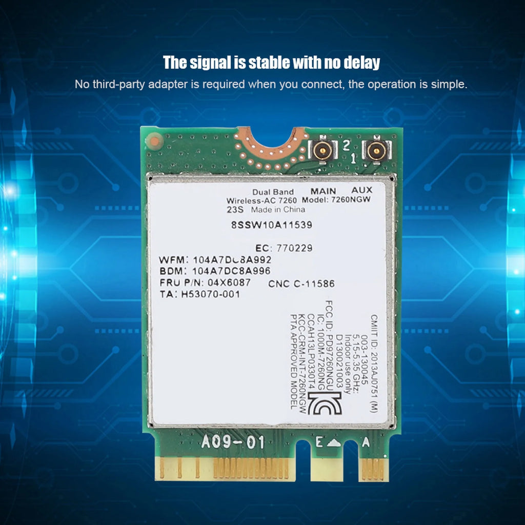 Dual Frequency Wireless Network Card For Intel 7260AC 7260NGW Dual band Wireless Network Card for Lenovo IBM Thinkpad FRU04X6087 Zpaxo