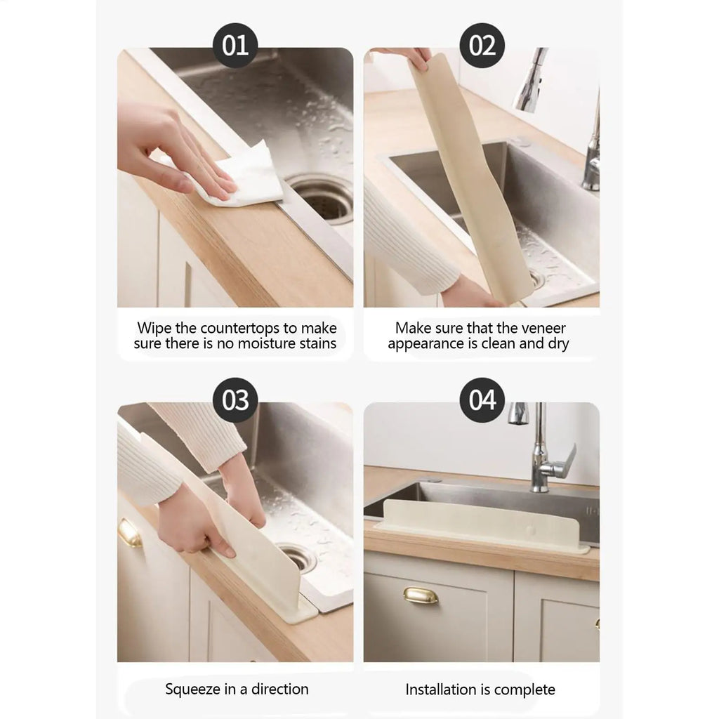 Silicone Sink Splash Guard – Water Barrier for Kitchen & Bath Sink Splash Guard Zpaxo