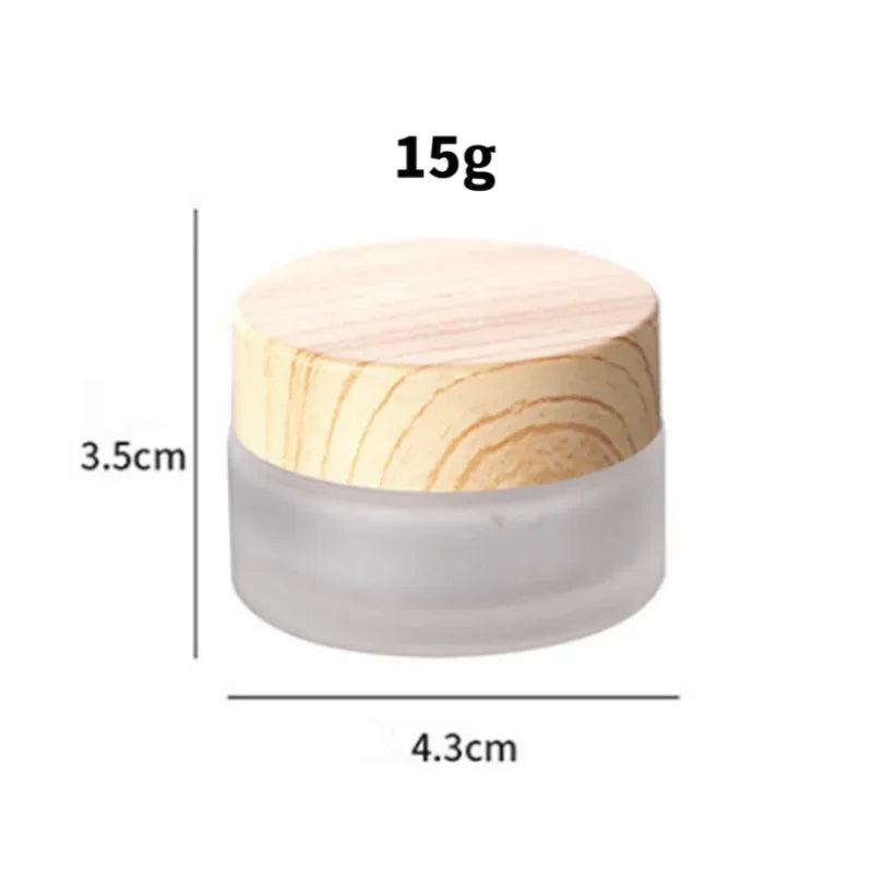 Frosted Glass Cosmetic Jars – Refillable Cream & Lip Balm Pots