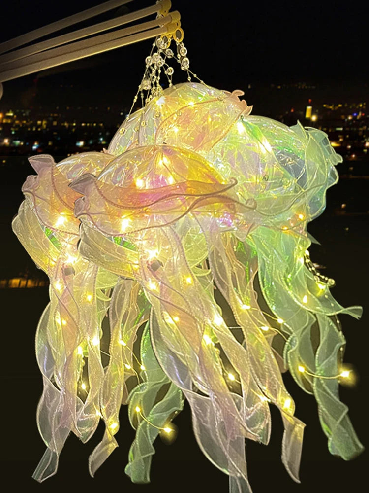 Jellyfish Atmosphere Night Light Button Battery Hanging Ceiling