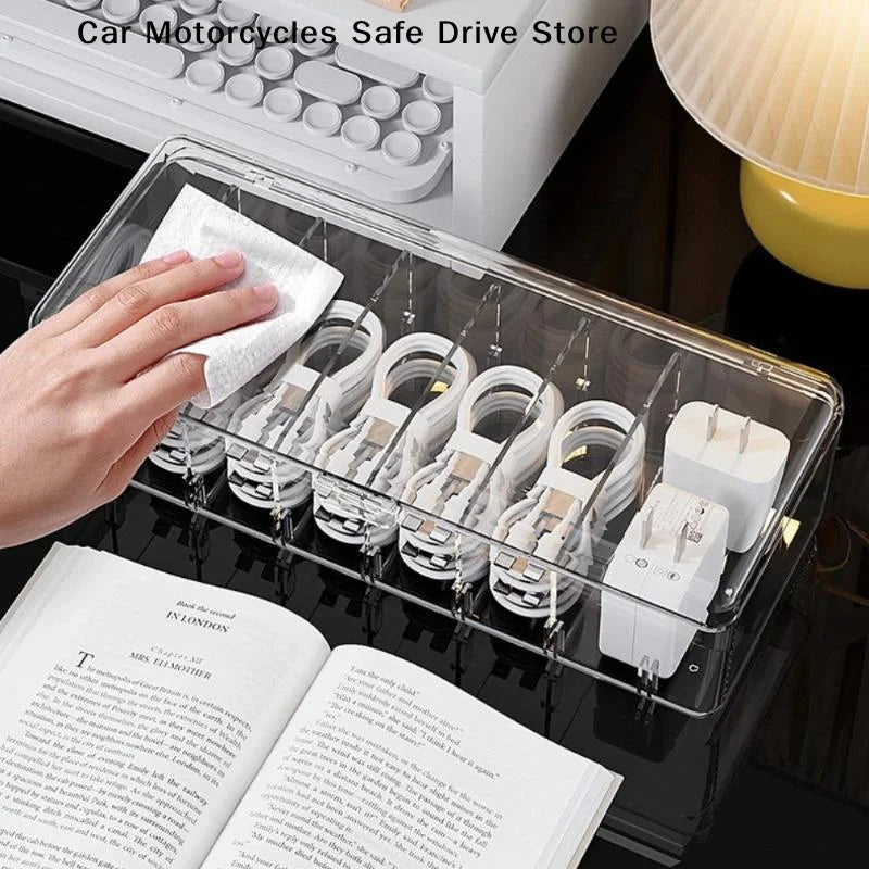 ACable Organizer Box Wire Ties Plastic Cord Storage Lid Electronics