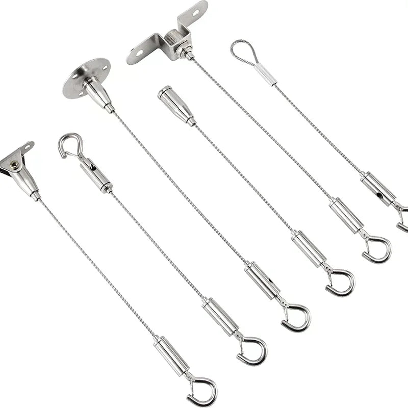 Wire Rope Spring Hook Adjustable Hanging Clothesline Fixed Guardrail Zpaxo