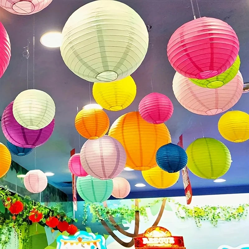 Assorted Hanging Lightweight Paper Lanterns Party Decor Multicolor Zpaxo
