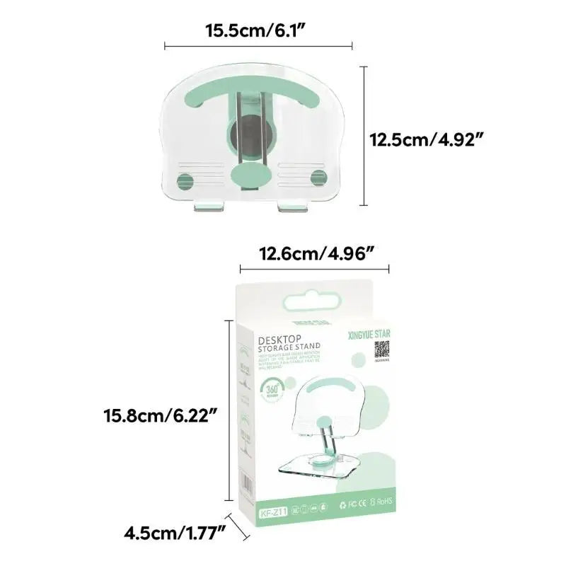 652F Adjustable Acrylic Phone and Pad Holder with Anti Slip Base for Hands View Zpaxo