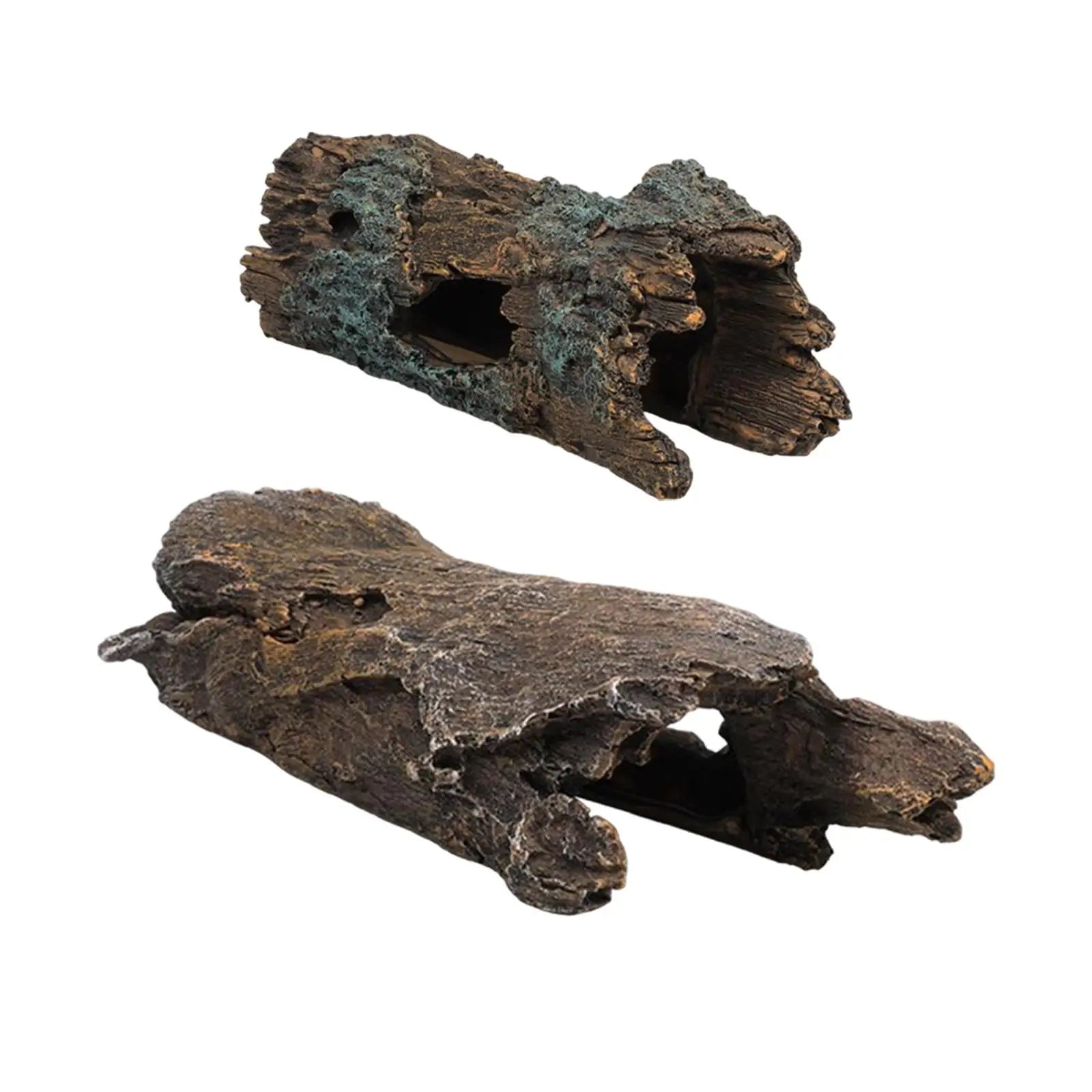 Fish Tank Hideout Hollow Tree Trunk Aquarium Decoration Tank Accessories for Amphibians Betta Small Lizards Turtles Reptile Zpaxo