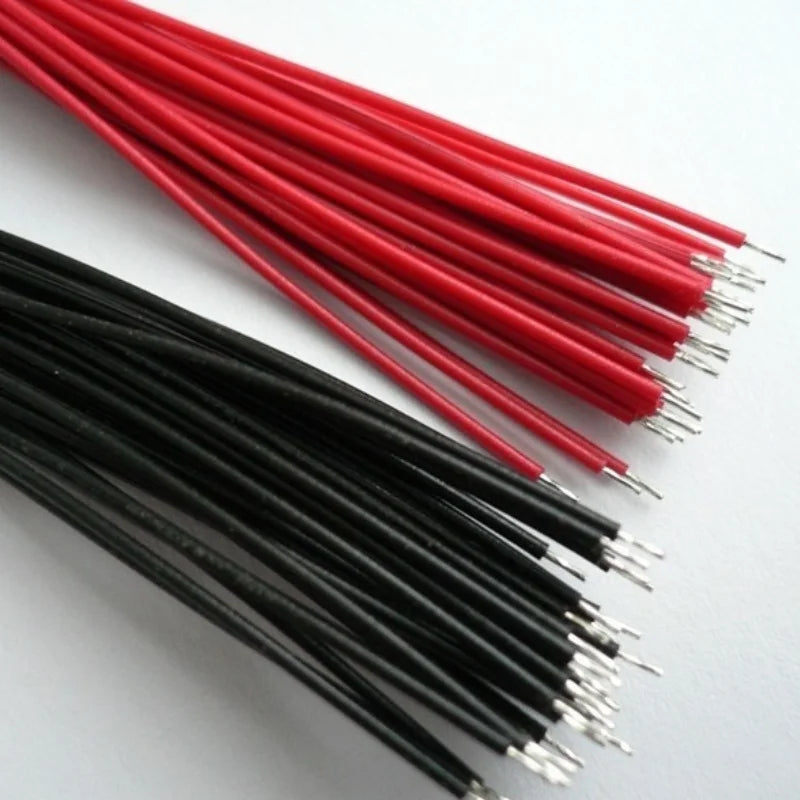Double-headed tinned 5/0.8 wire Fine wire 100MM welded wire Connection wire Jumper Black and red 50 each pack 1 bundle Zpaxo