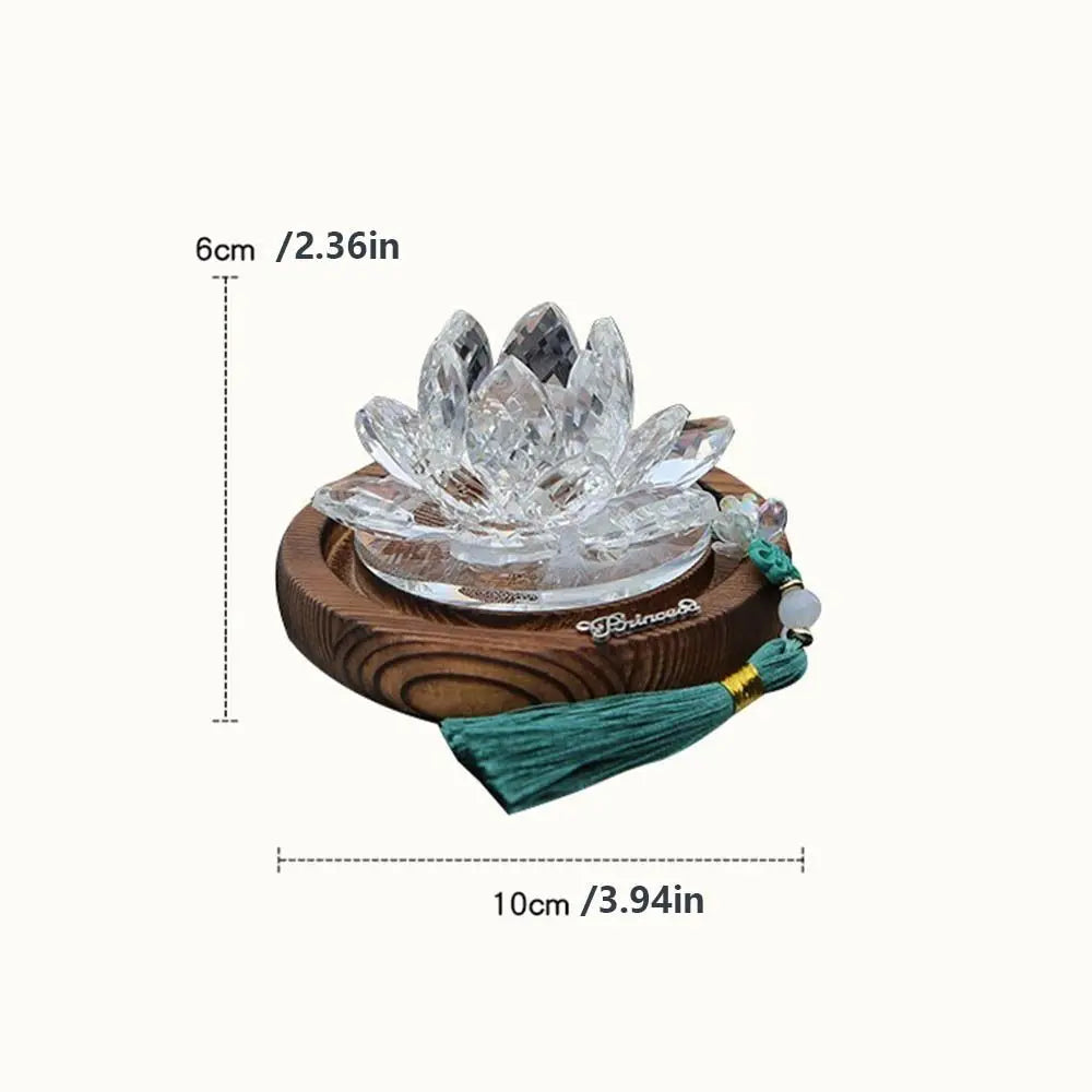 Good Luck Lotus Crystal Car Ornament Realistic Chinese Center Console Zpaxo