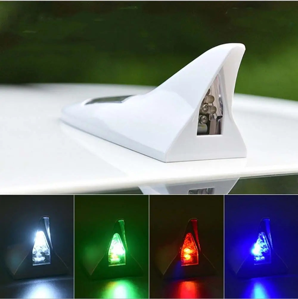 Lights Modified lights Car Roof Truck Solar Shark Fin Antenna Warning Flash Lamp Rear-end LED flash lights Car Decorative Light Zpaxo