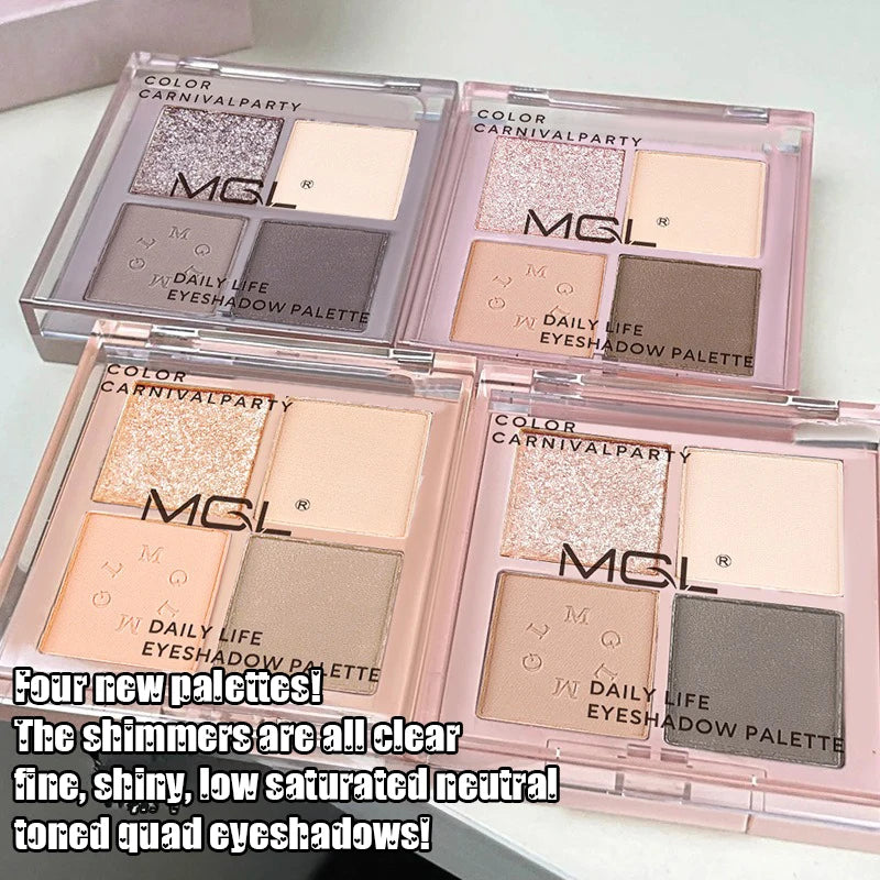 4Color Nature Eyeshadow Palette Earth Brown Eye Makeup Long Lasting Eye Shadow Glitter Matte Eyeshadow Korean Eye Makeup Palette Zpaxo