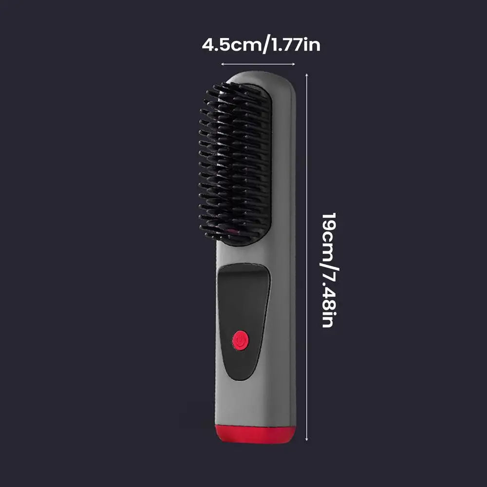 Cordless Ceramic Hair Straightener Brush – 4 Levels & LED Hair Straightener Brush Zpaxo China Mainland Gray