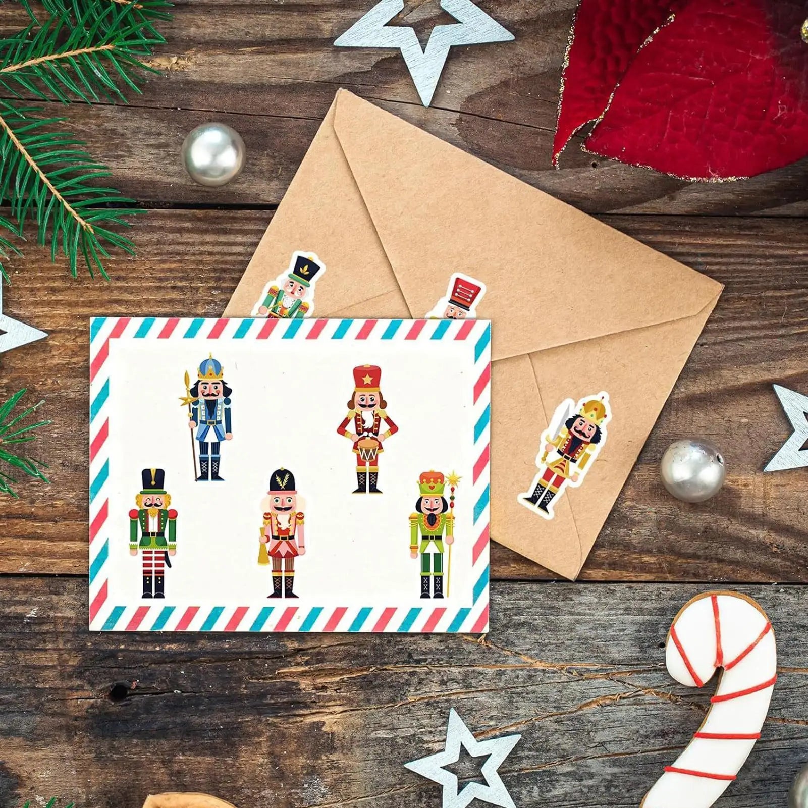 Christmas Stickers Bulk Nutcracker Paper Decals Scrapbook Journal