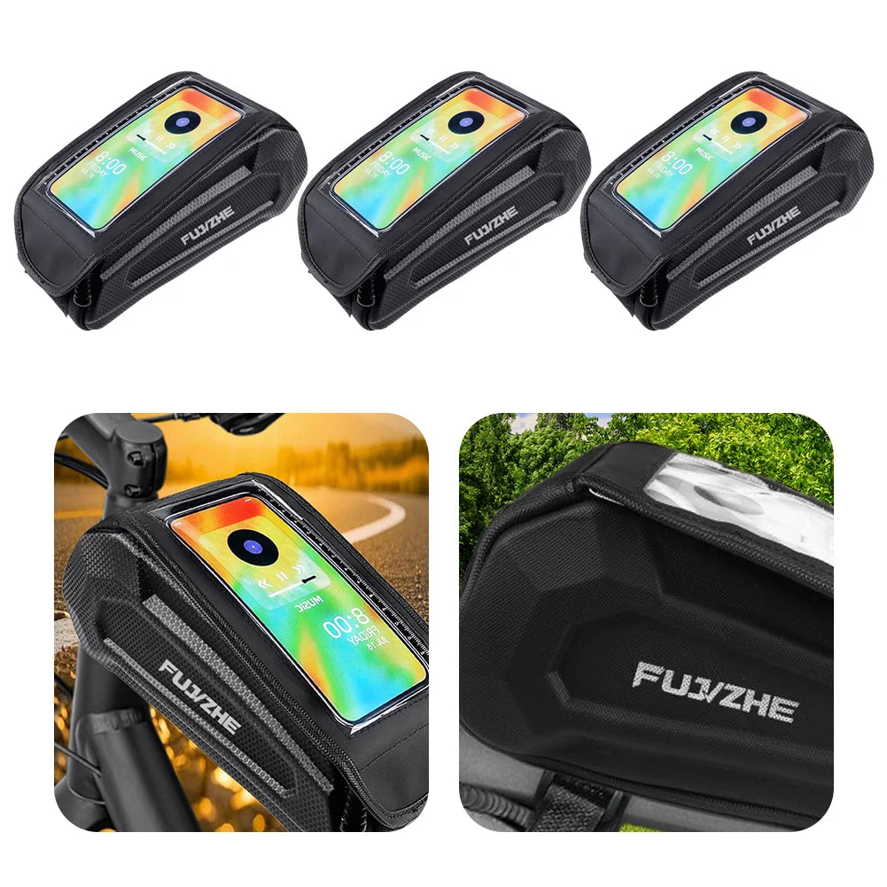 Bike Tube Bag Waterproof Front Frame Touch Screen Phone Pouch Road