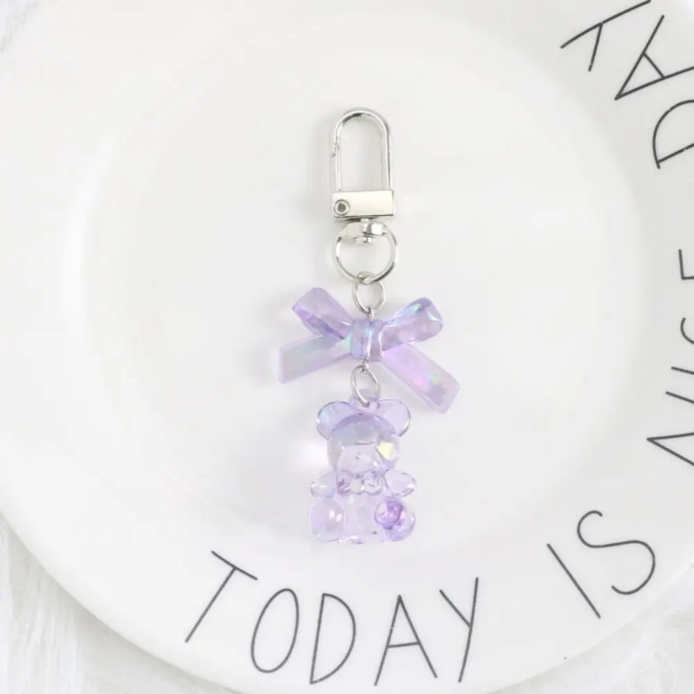 Bag Decoration Resin Gummy Bear Keychain Candy Heart Cute Car Keyring Zpaxo purple-bear