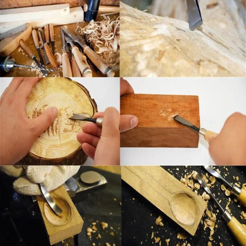 5 Professional Wood Carving Hand Chisels Tools Woodworking Gouges