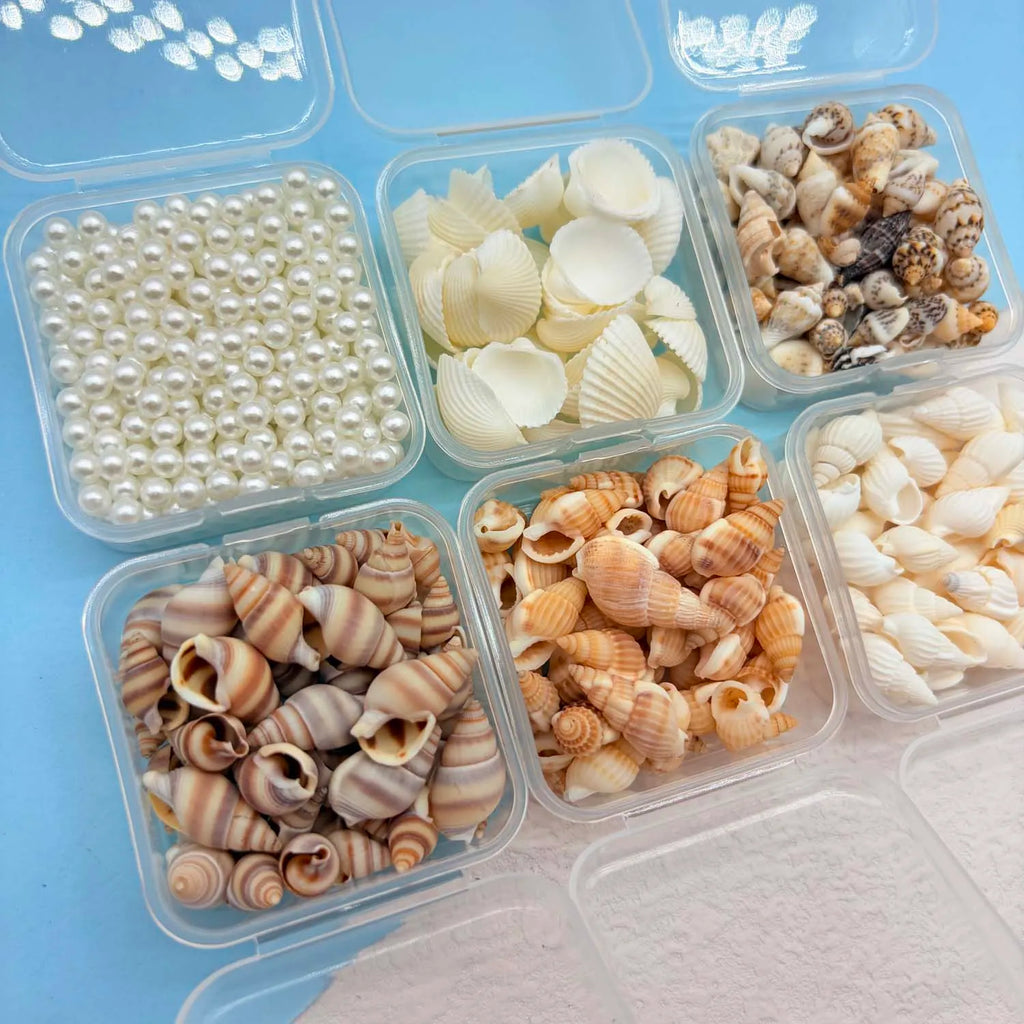 1BOX Mini Seashell Shell Pearls for Jewelry Candle Making Decoration Mini DIY Drift Bottle,Beach Wedding Home Decorations Zpaxo