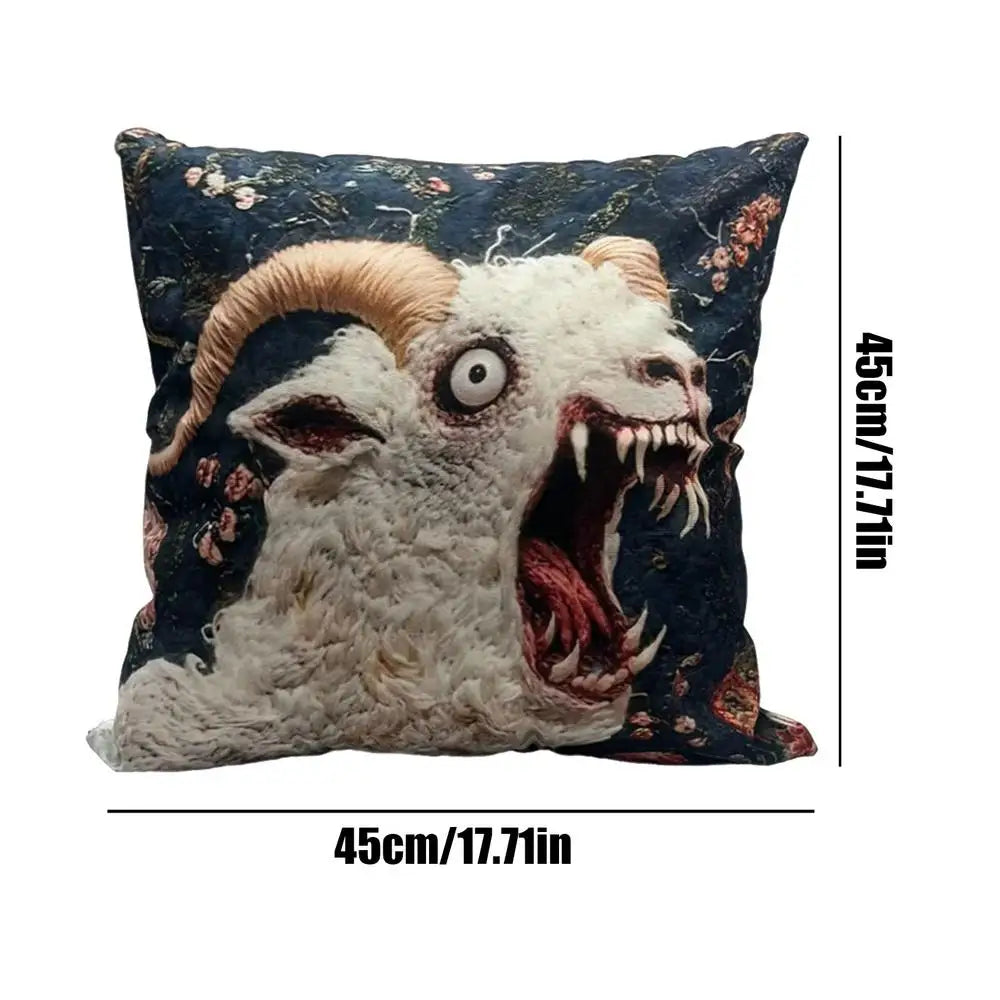 Pillow Covers 45x45cm Funny Screaming Sheep Head Cushion Cover Living
