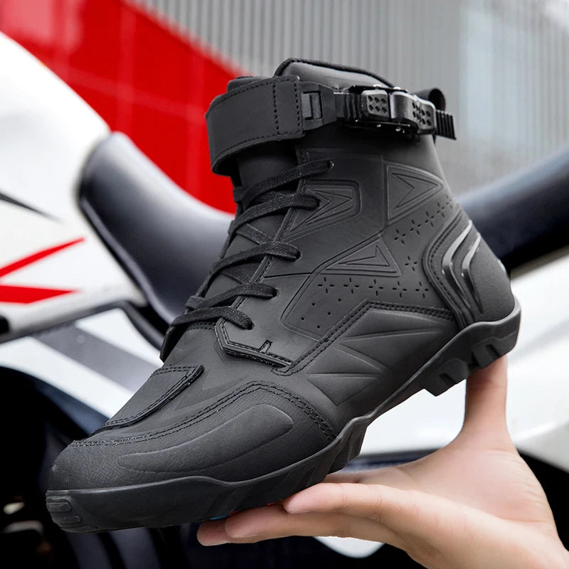 Lexsan Motorcycle Boots Men Leather Motos Breathable Anti Slip