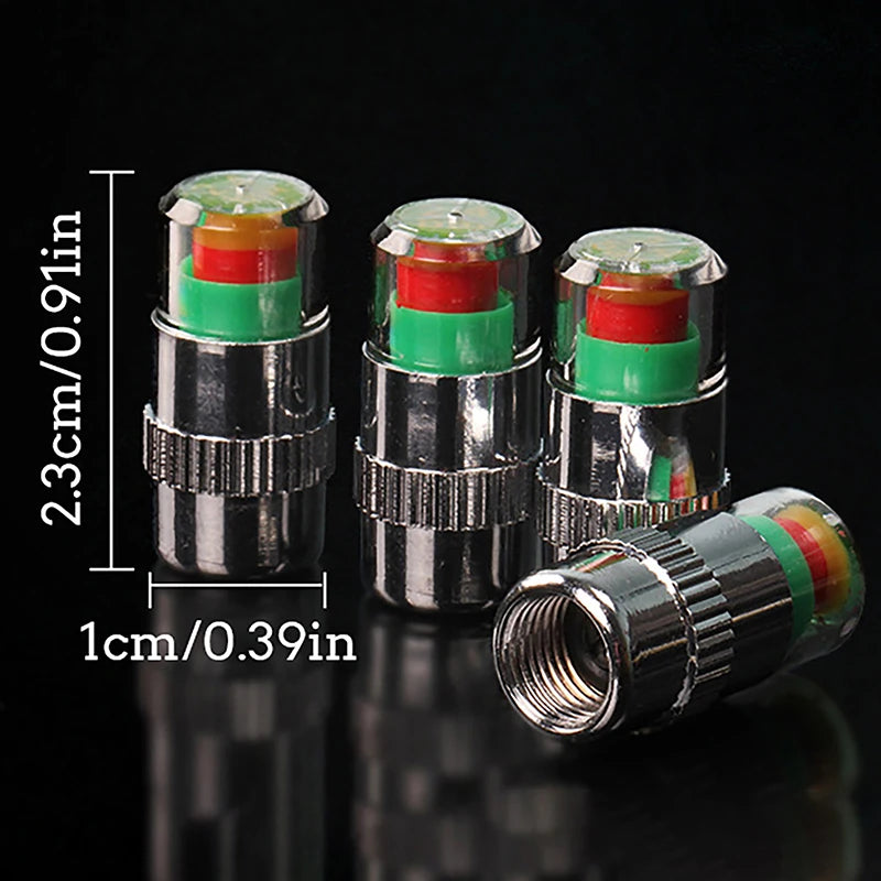 4-Pack Tire Pressure Indicator Valve Cap Sensors for Cars