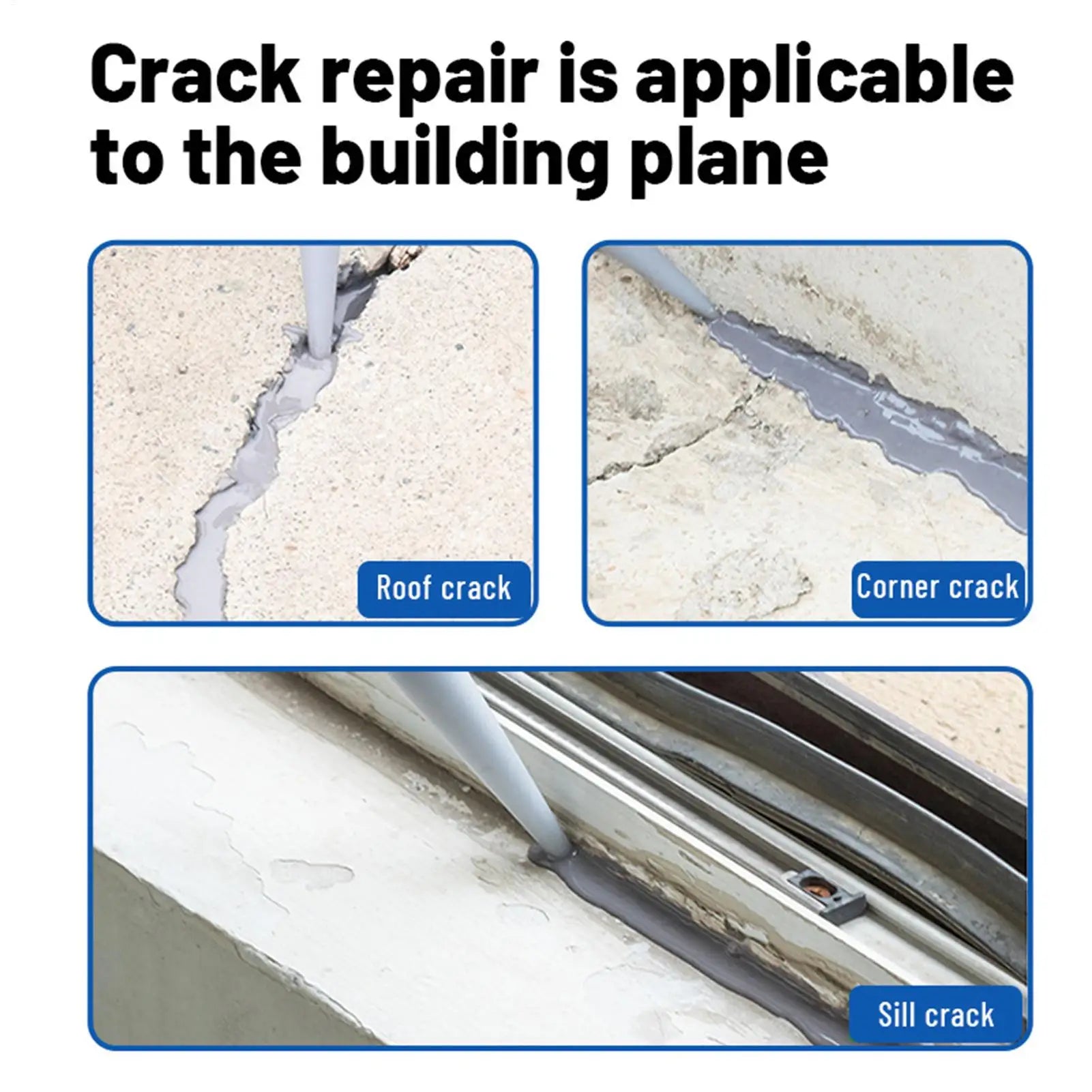 Concrete Crack Sealant 500ml Cement Concrete Waterproofing Sealant Heavy Duty Sealing Glue Penetrating Adhesive for Shower Room Zpaxo
