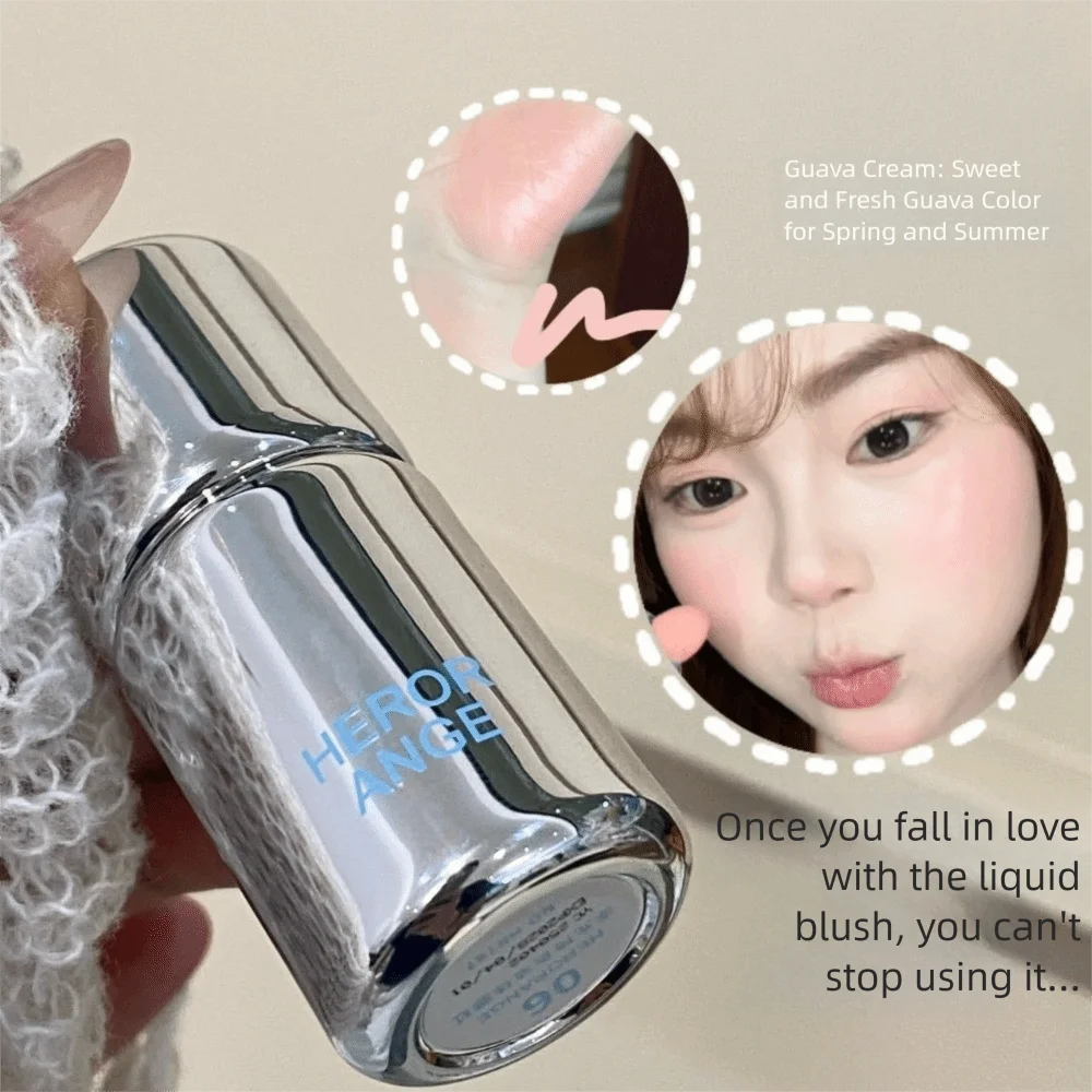 New Moisturizing Liquid Blush Multifunction Longlasting Jelly Color Blushes with Sponge Head Blush Lotion Brighten Face Zpaxo