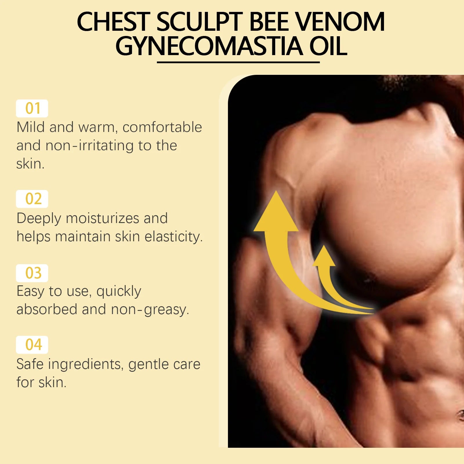 Bee Venom Gynecomastia Chest Shaping Oil for Men | WIYUN Chest Shaping Oil Zpaxo