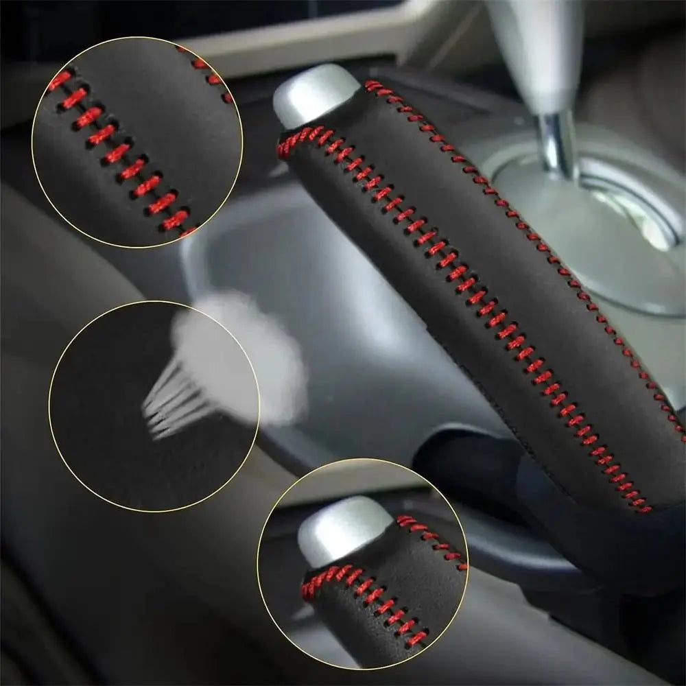 PU Leather Handbrake Sleeve Car Cover Protective Anti-slip Hand Brake Zpaxo
