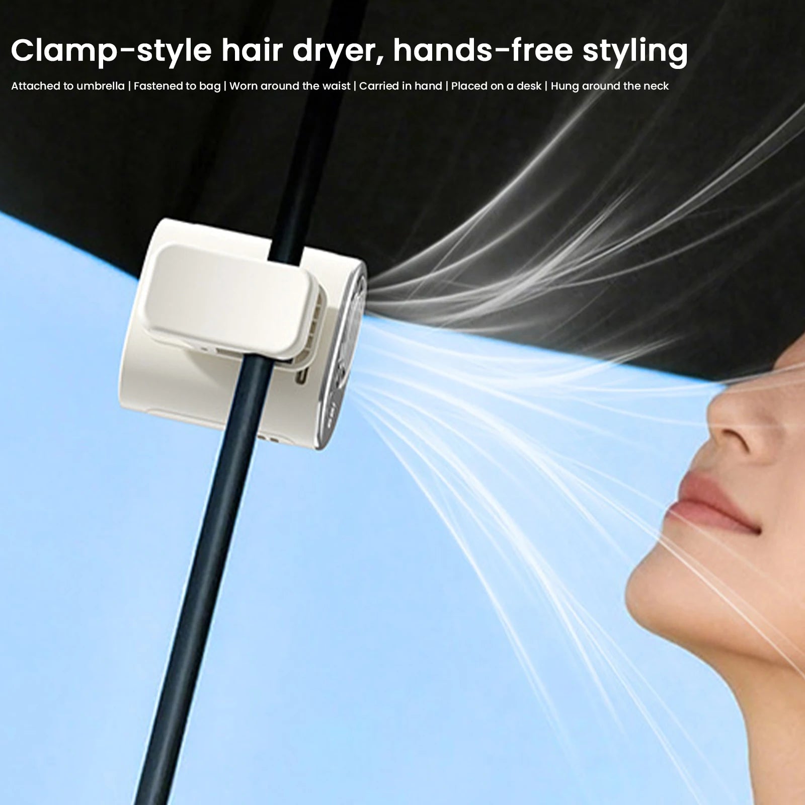 Car Clip Fan Mini Portable Outdoor Clip Umbrella Fan 199 Speed Waist Clip Electric Fan 360° USB Rechargeable Desktop Cooling Fan Zpaxo