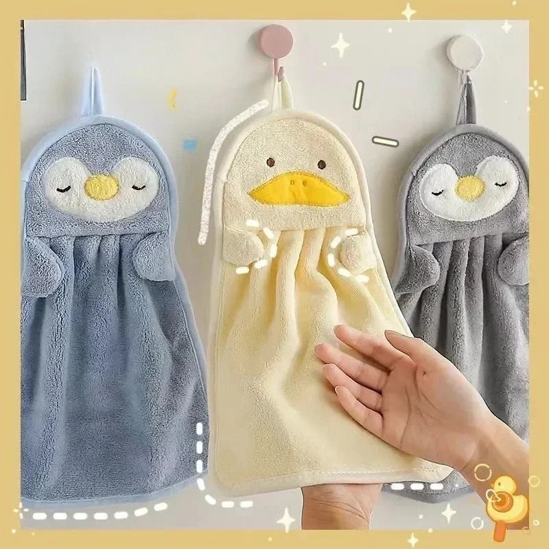 Cartoon Penguin Duck Hand Towel Washcloth Cute Small Towels Strong